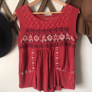 Free People embroidered high low top